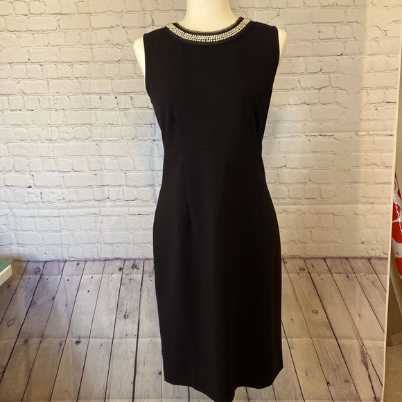 LOFT Dresses & Skirts - NEW Gorgeous Loft “Little Black Dress” w 3 rows of pearls around the neck NWT